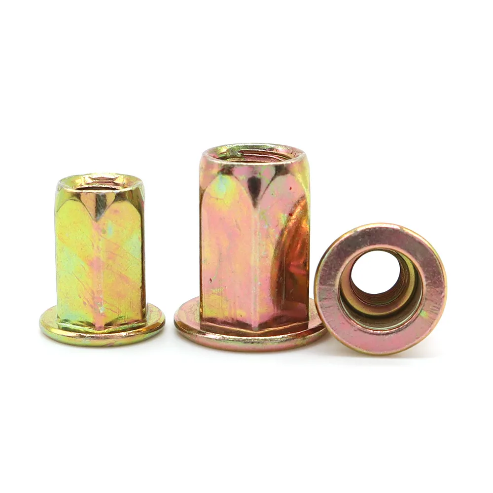 Flat head full hexagonal rivet nut
