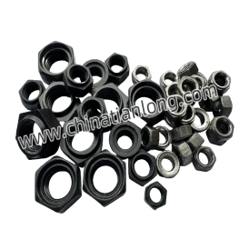 Black Galvanized Hardlock Nuts, M8-M48 Thread Sizes in Carbon Steel