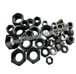 Black Galvanized Hardlock Nuts, M8-M48 Thread Sizes in Carbon Steel
